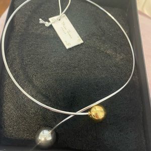 Mia Fiore Silver/Gold Detail Choker Necklace